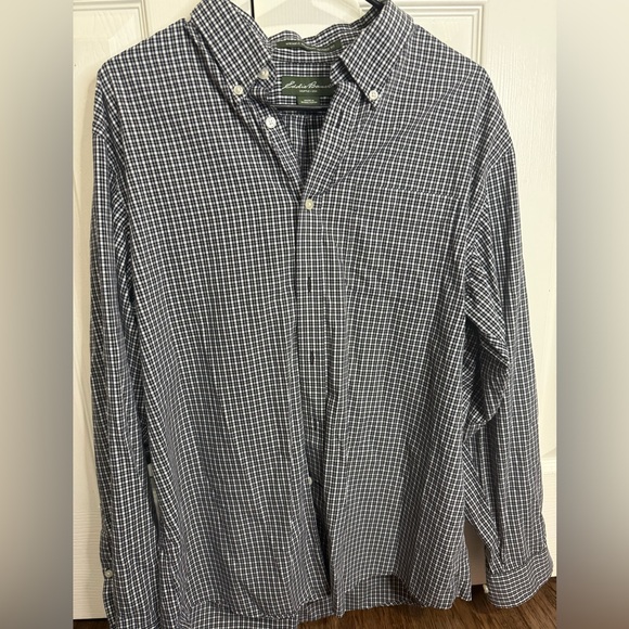 Eddie Bauer Other - Eddie Bauer‎ Wrinkle Resistant Gingham Button Down Shirt L Relaxed Fit